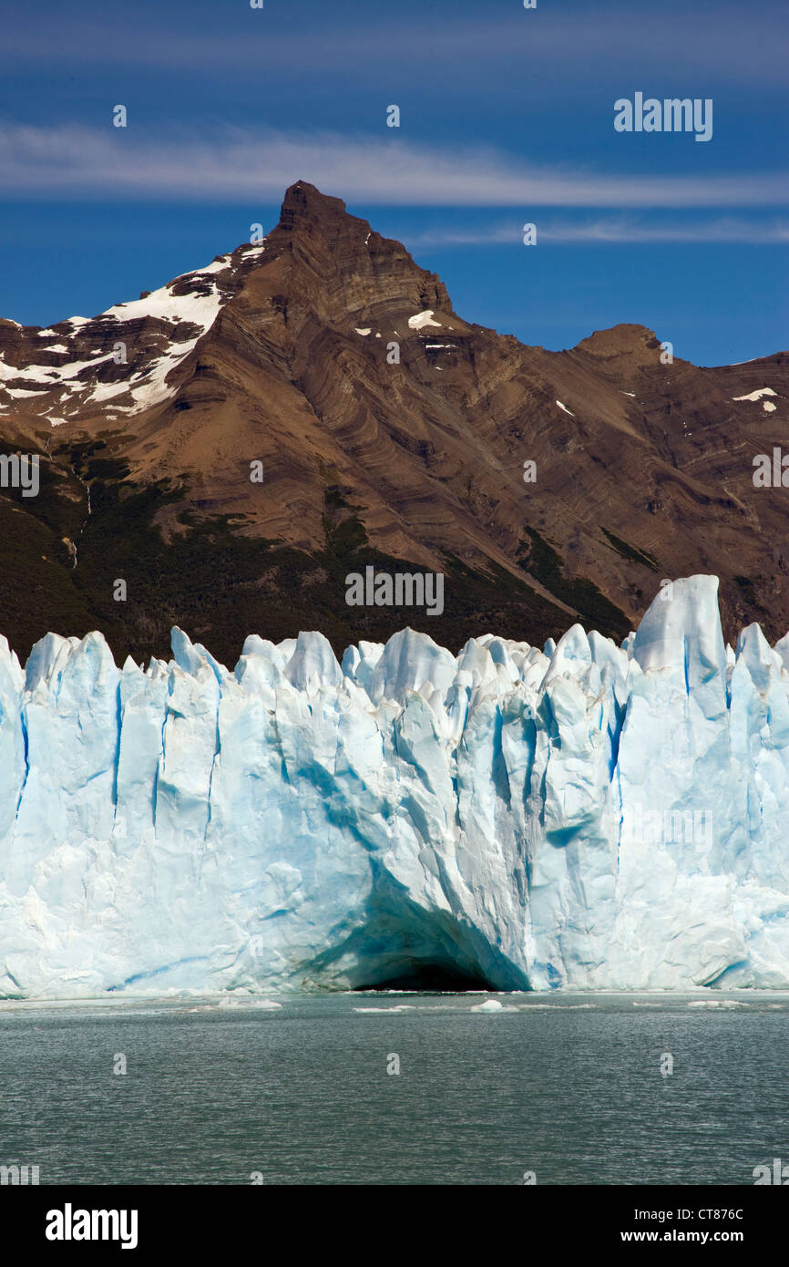 La face nord du Glaciar Moreno du Canal de los Tempanos en Lago Argentino Banque D'Images