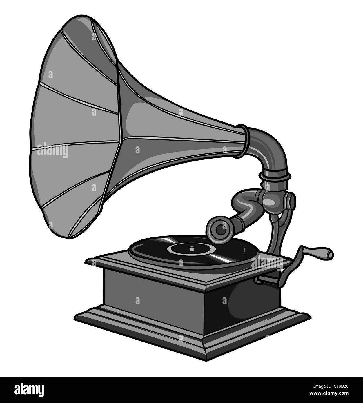 Vector illustration d'un vieux gramophone Banque D'Images