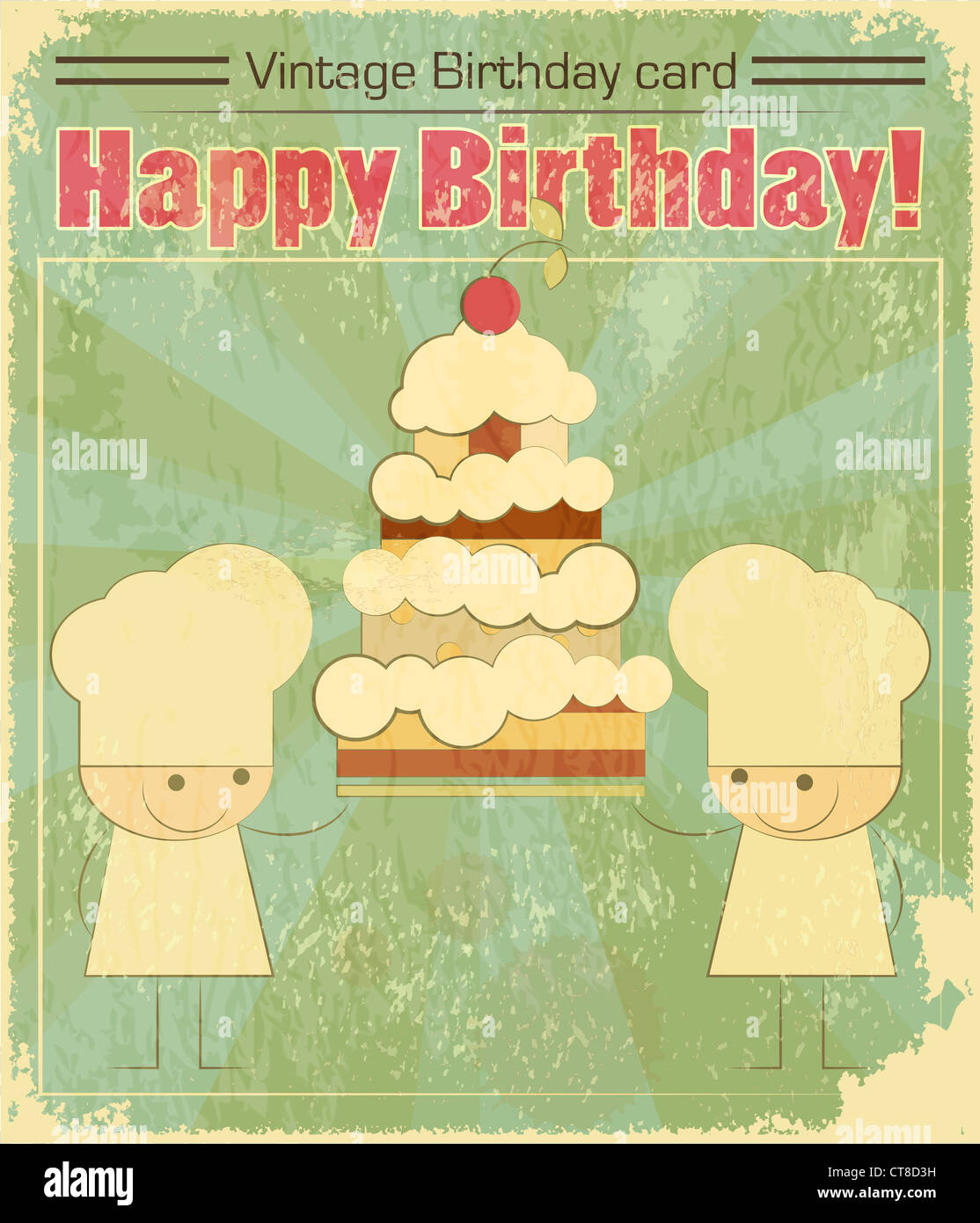 Vintage Design Carte D Anniversaire Avec Les Chefs Et Grand Gateau En Style Retro Illustration Photo Stock Alamy Vintage Design Carte D Anniversaire Avec Les Chefs Et Grand Gateau En Style Retro Illustration Photo Stock Alamy