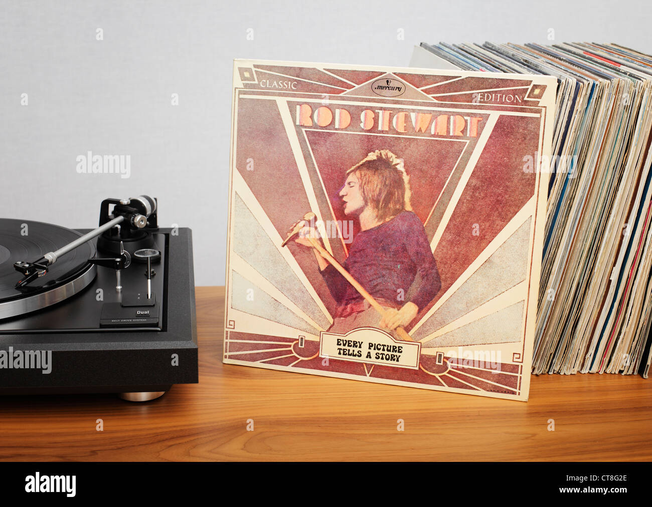 Chaque photo raconte une histoire est le troisième album de Rod Stewart, publié au milieu de 1971. Banque D'Images
