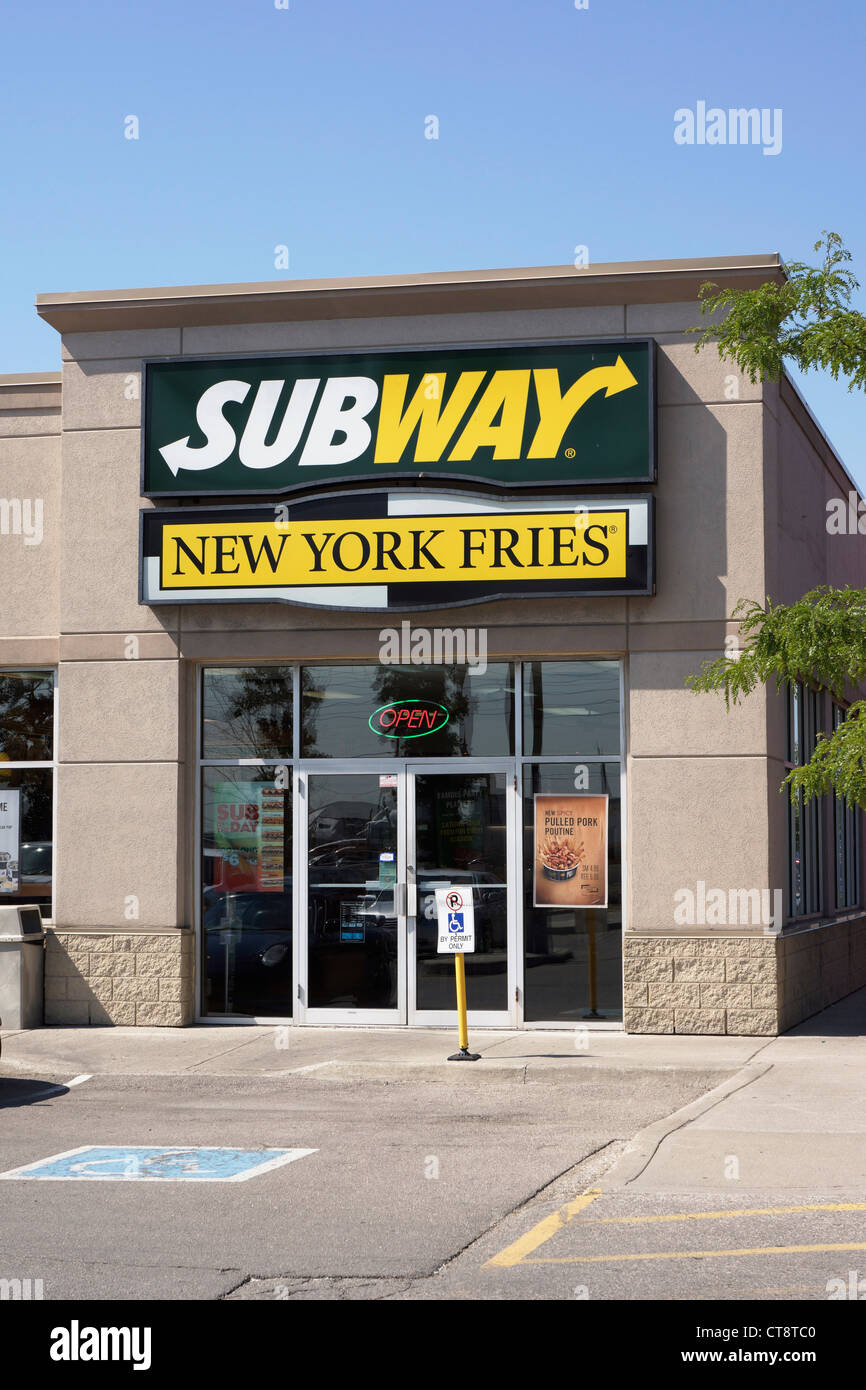 Restaurant Subway New York Fries Banque D'Images