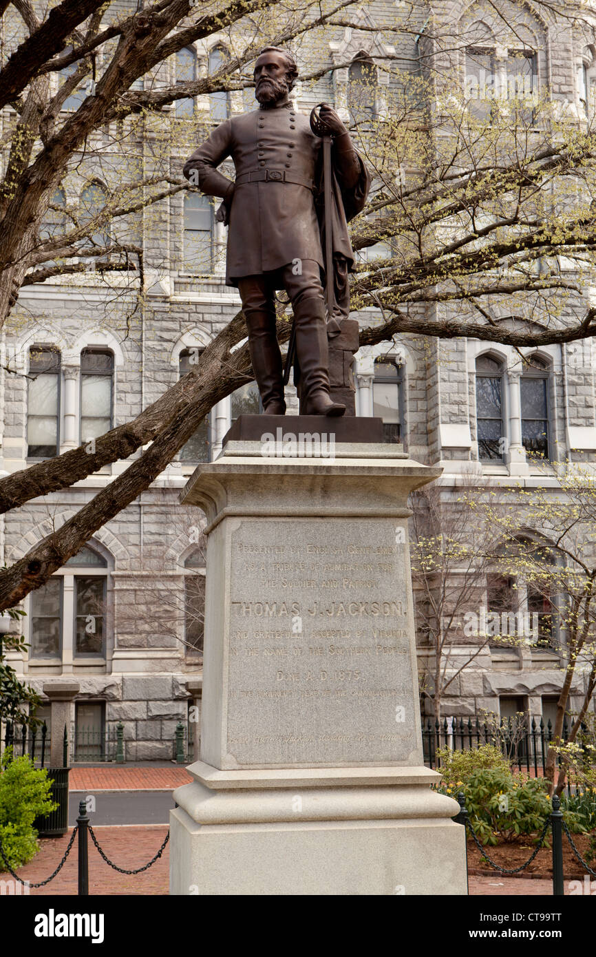 Statue de Thomas Jonathan 'Stonewall' Jackson, Richmond, Virginie. Banque D'Images