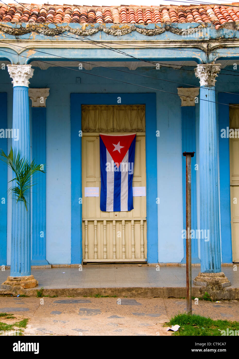 Drapeau cubain, Viñales, Cuba Banque D'Images