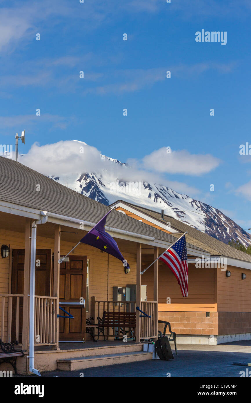 Alaska Railroad train Depot à Seward, Alaska. Banque D'Images