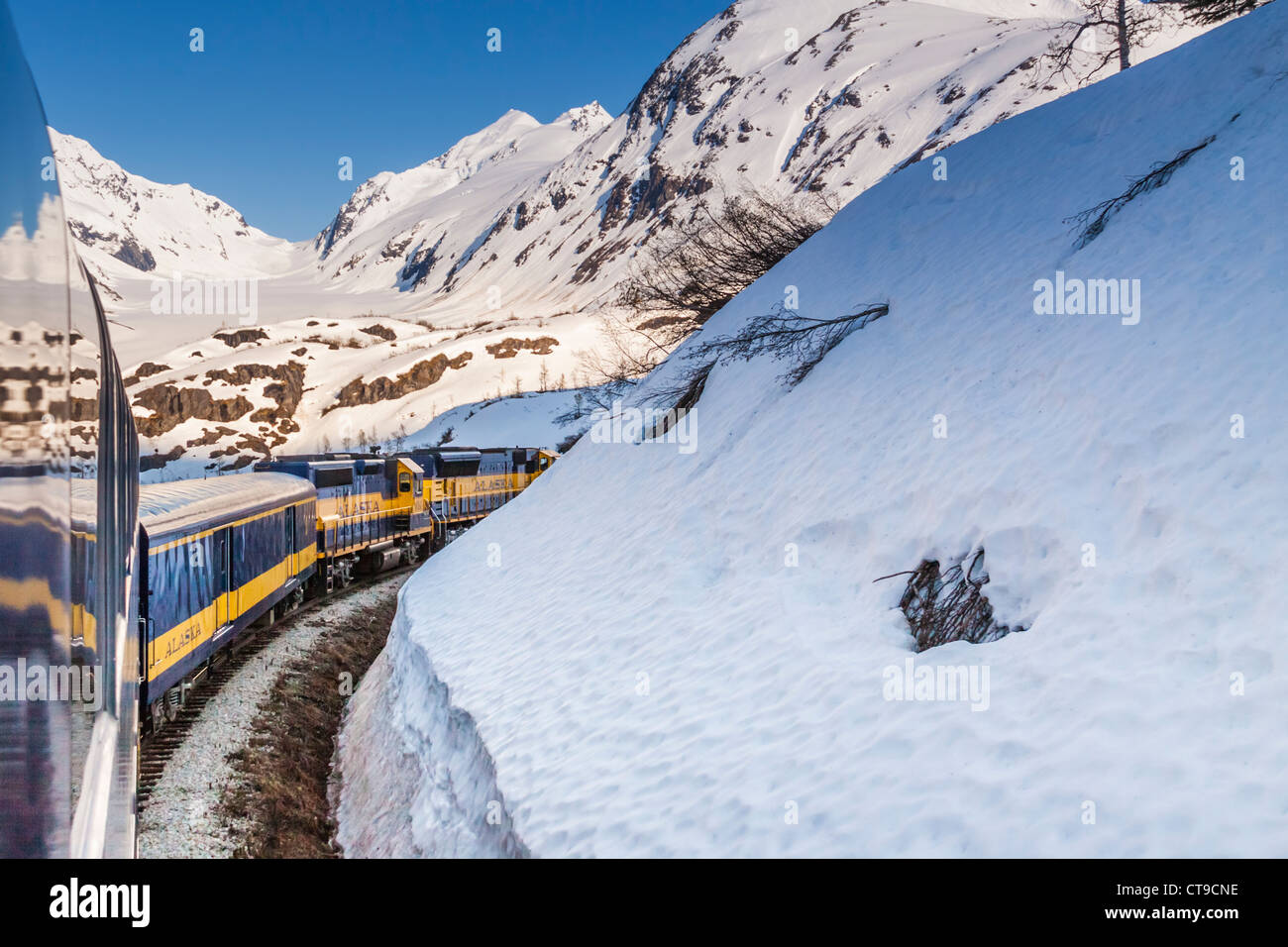 Alaska Railroad Coastal Classic train entre Seward et Anchorage, Alaska. Banque D'Images