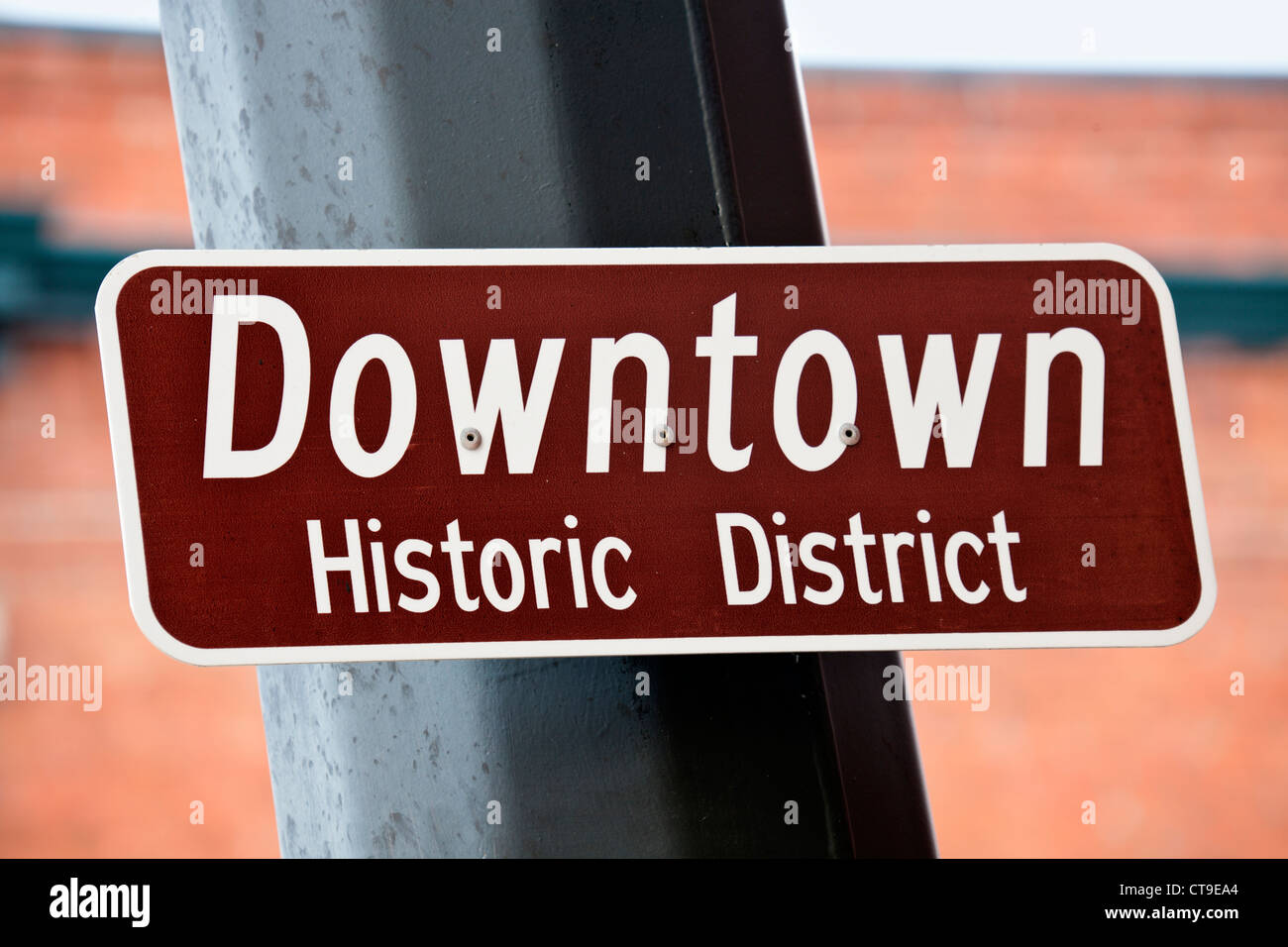 Centre ville - quartier historique. Inscrivez-vous vu à Cheyenne Banque D'Images