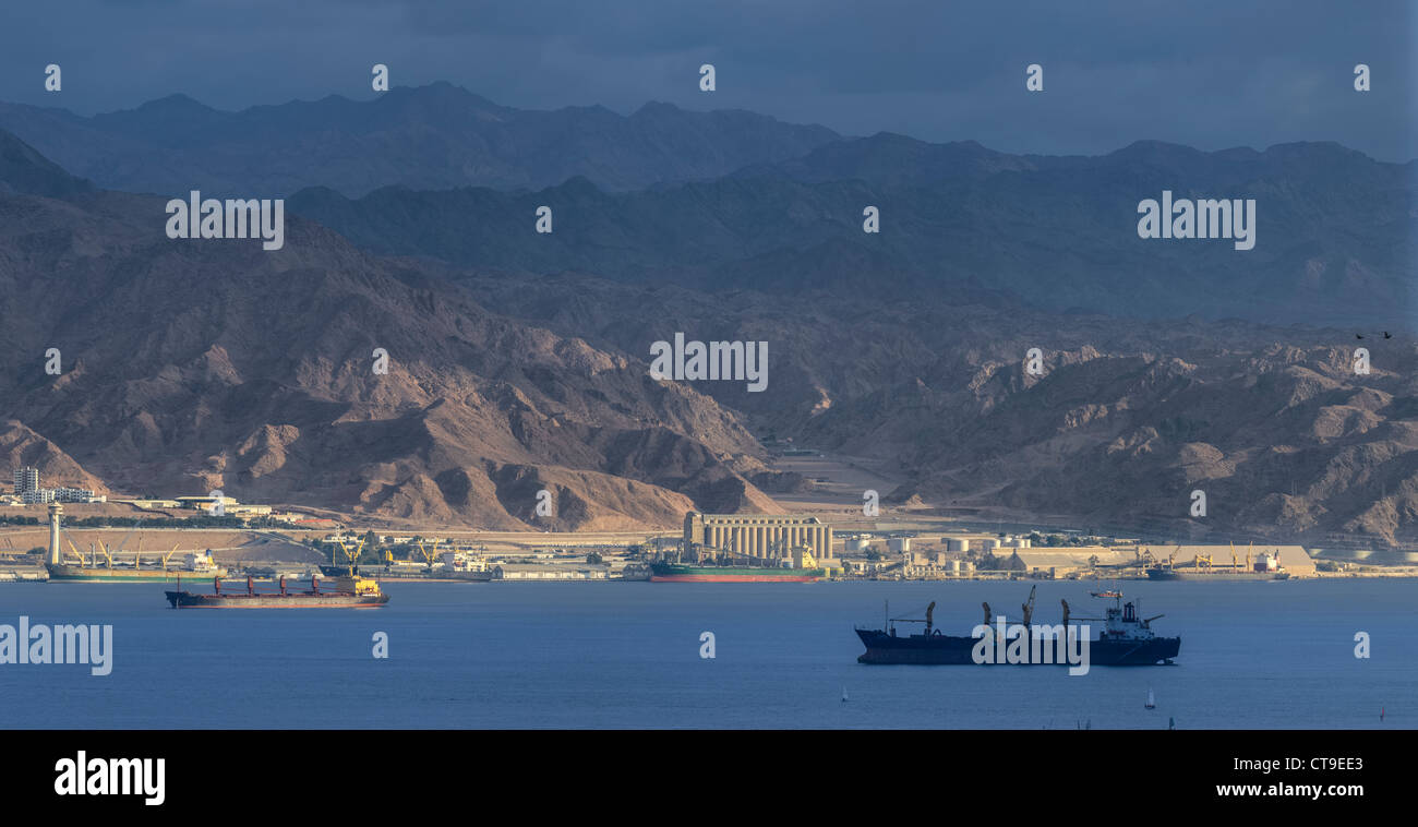 'Arab Potash' et le port de mer, Aqaba, Jordanie Banque D'Images