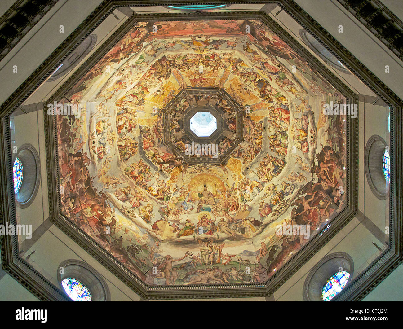 Fresques de Giorgio Vasari dome Duomo Florence Italie Banque D'Images