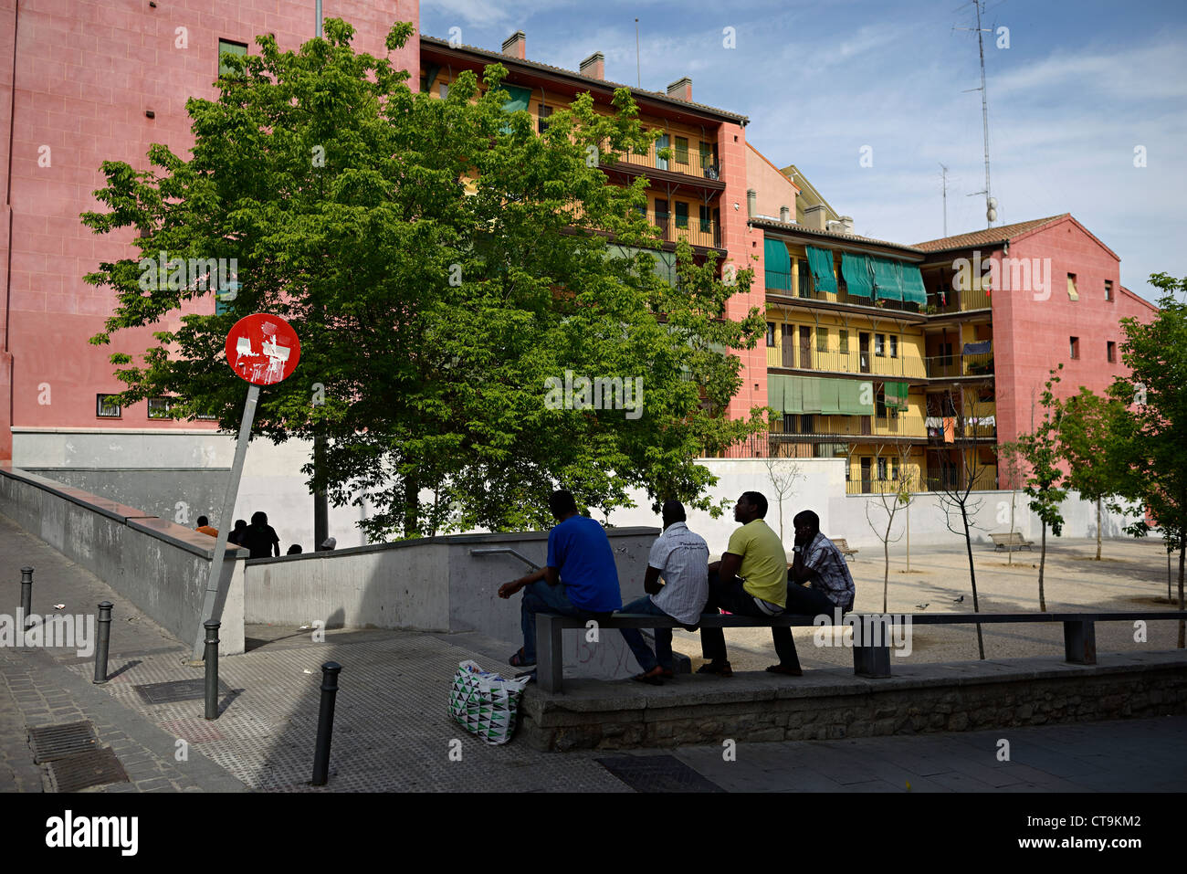 Les Africains immigrants lavopies madrid espagne Banque D'Images