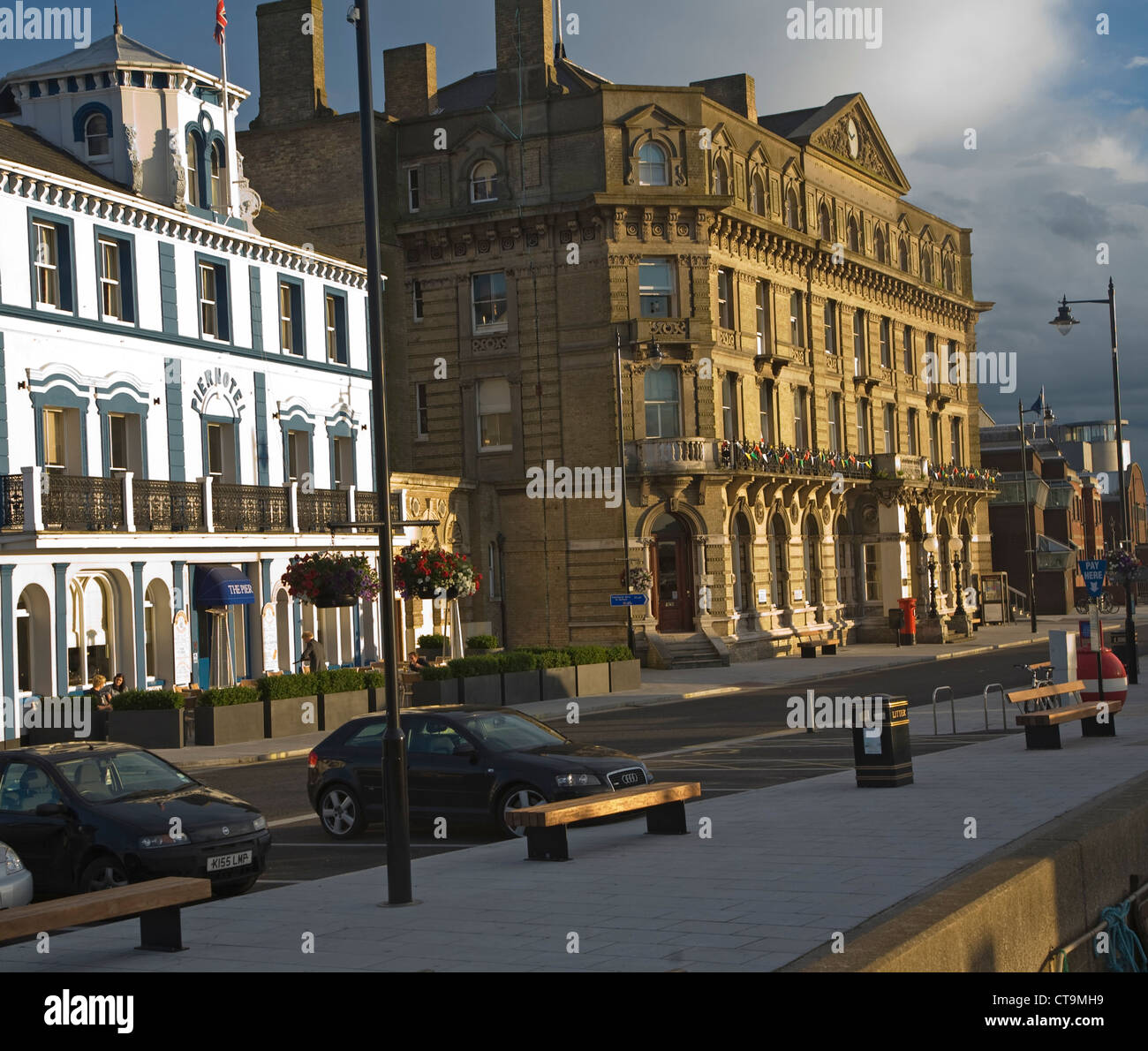 Pier Hotel Harwich Essex en Angleterre et ancien grand Eastern hotel Banque D'Images