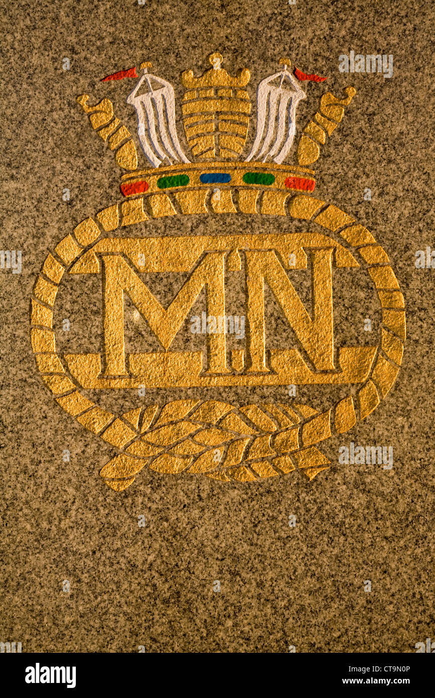 Mémorial de la marine marchande Harwich, Essex, Angleterre Banque D'Images