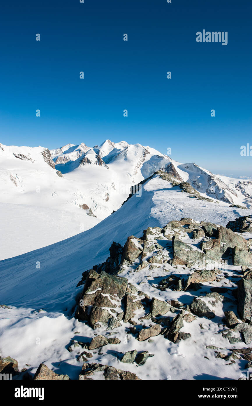 Monte Rosa de montagne, vue de cibba di Rollin, Zermatt, Suisse Banque D'Images