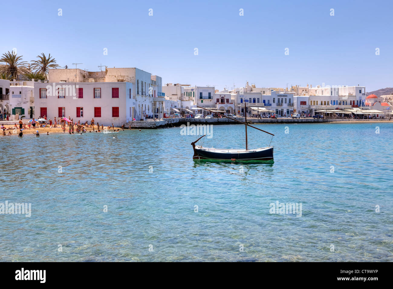 Vue de la ville de Mykonos, Grèce Banque D'Images