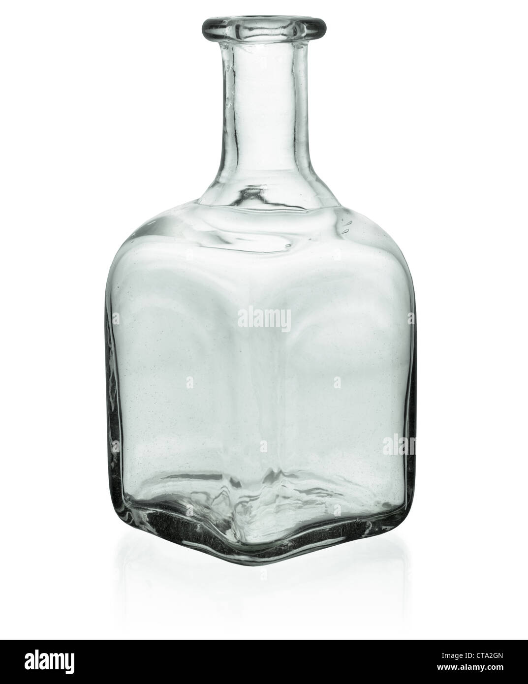 Une bouteille de tequila vide isolé sur fond blanc Banque D'Images