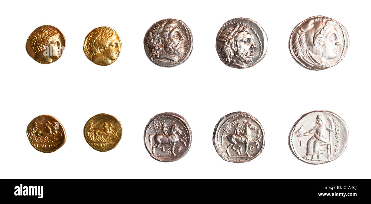 Monnaies Grecques antiques 3e siècle avant notre ère. Banque D'Images