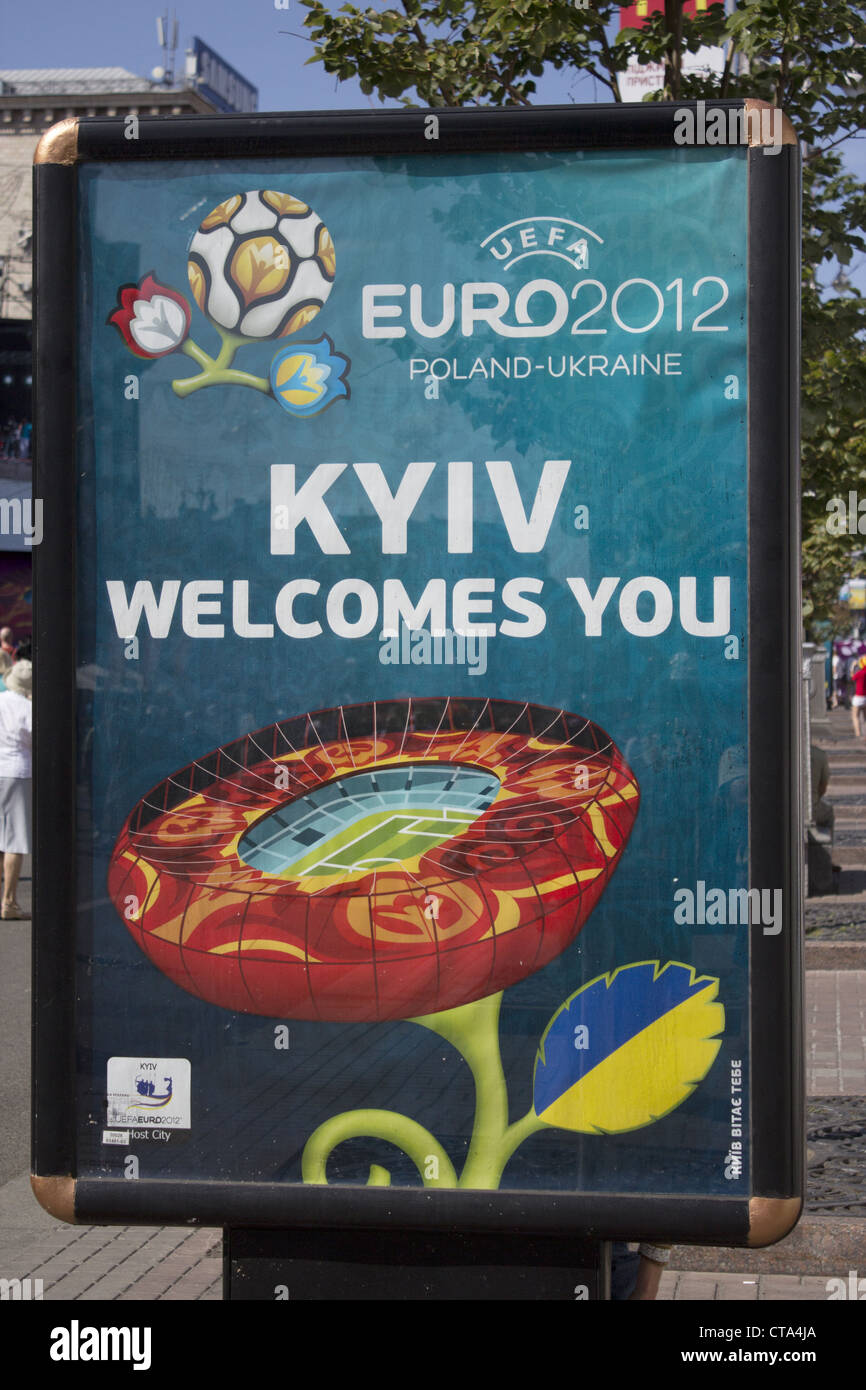 Championnat Euro 2012. Bannière publicitaire Banque D'Images