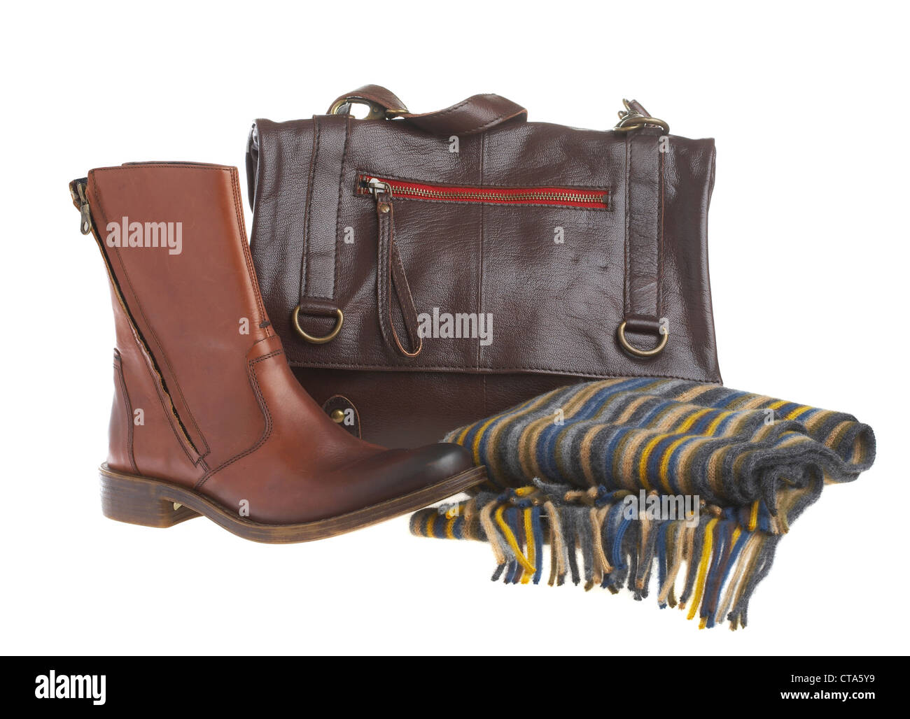 Mémoire de l'homme et de chaussures, gants de cas sur un fond blanc Banque D'Images