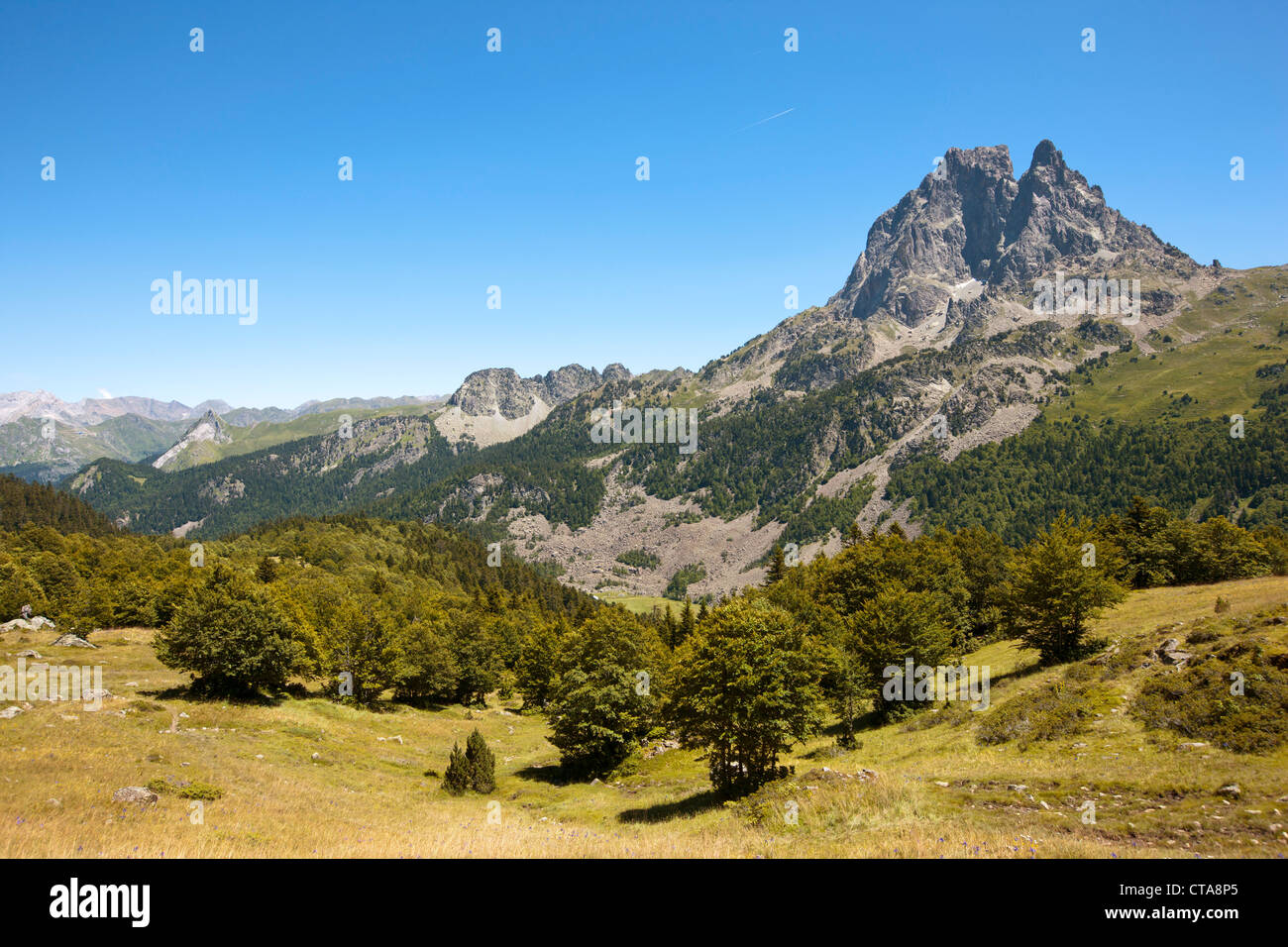 Pic du Midi d'Ossau, vallée d'Ossau, Pyrénées françaises, Pyrénées-Atlantiques, Aquitaine, France Banque D'Images