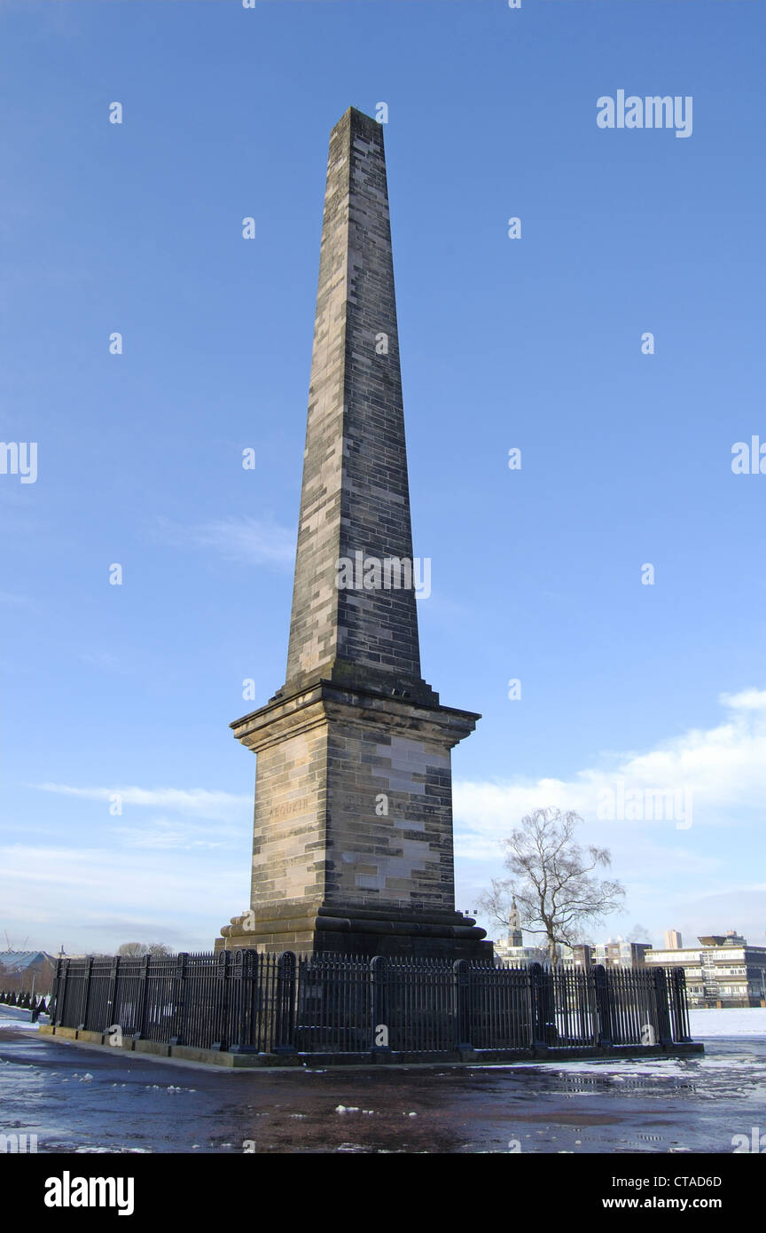 Monument à Lord Nelson à Glasgow Green, Ecosse Banque D'Images