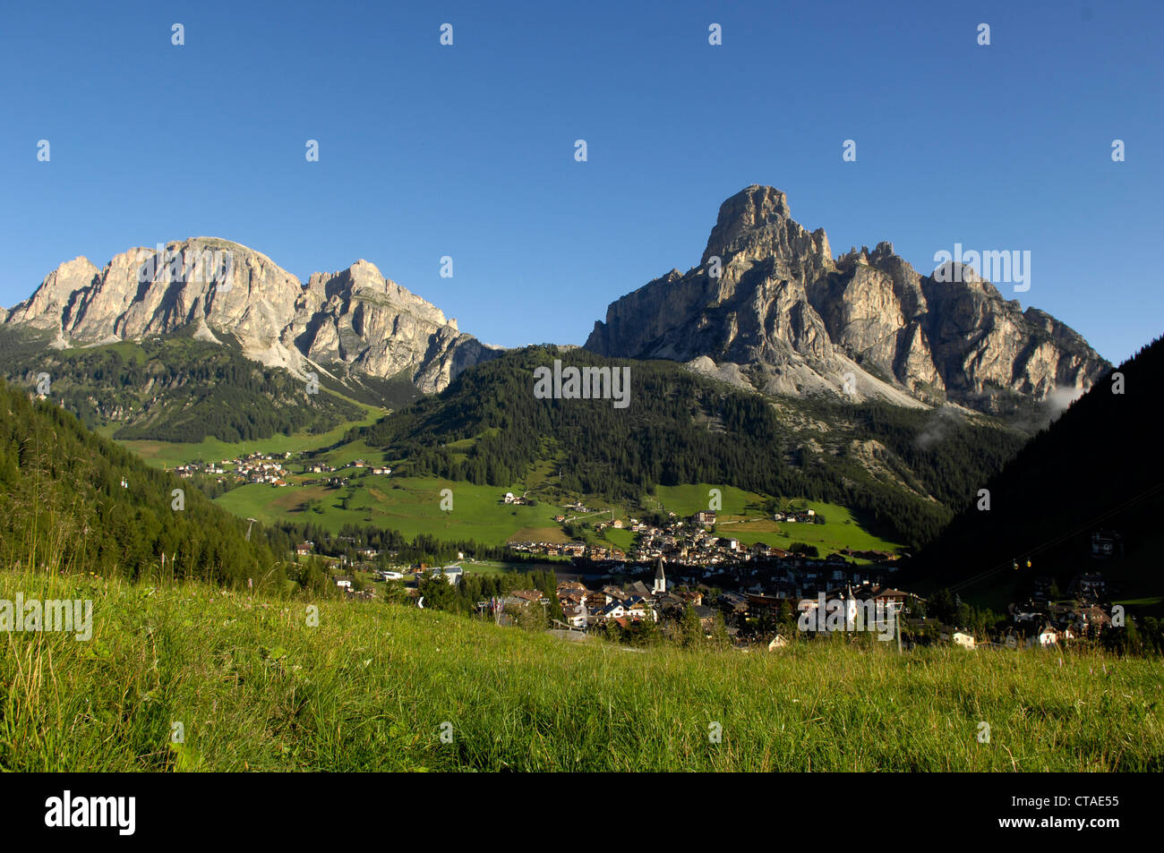 Corvara, Val Badia, Val Pusteria, la nature mondiale de l'UNESCO, Site, Dolomites Tyrol du Sud, Vénétie, Italie Banque D'Images