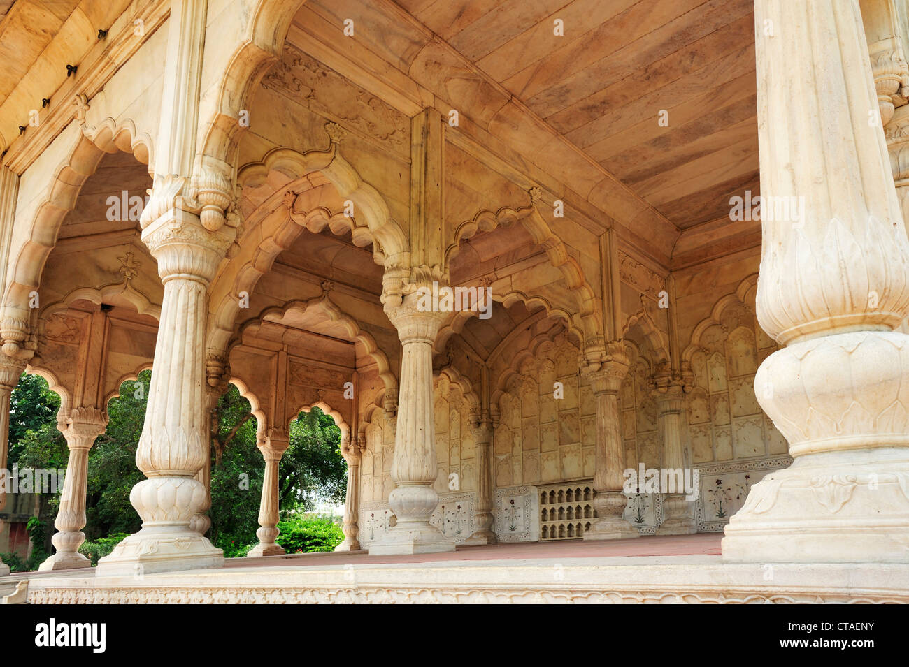 Salle de Marbre, le Fort Rouge, Site du patrimoine mondial de l'UNSECO, Old Delhi, Delhi, Inde Banque D'Images