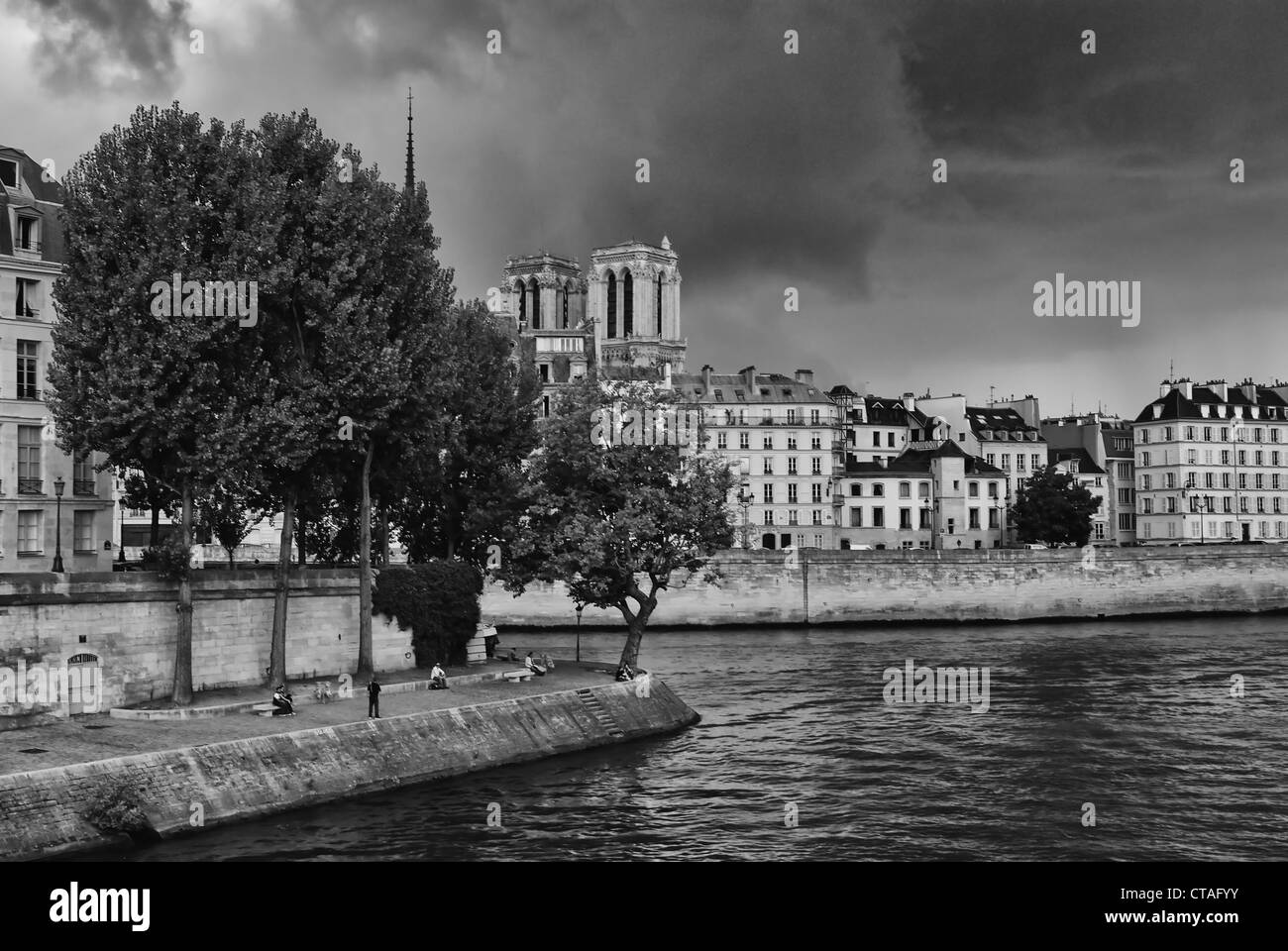 L'Ile Saint Louis et l'Ile de la Cité, Paris Banque D'Images