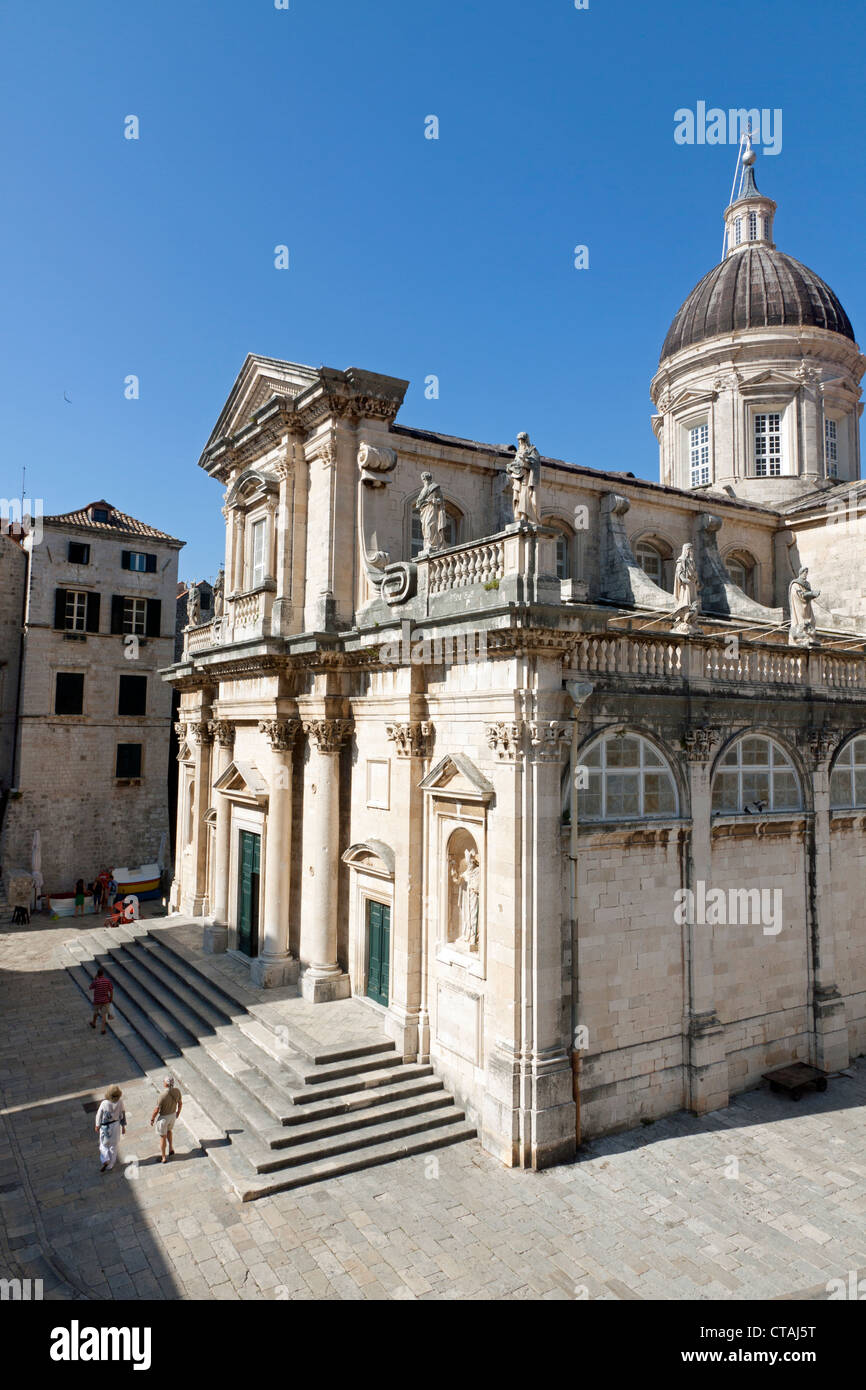 La Cathédrale de l'Assomption de la Vierge à Dubrovnik Croatie Banque D'Images