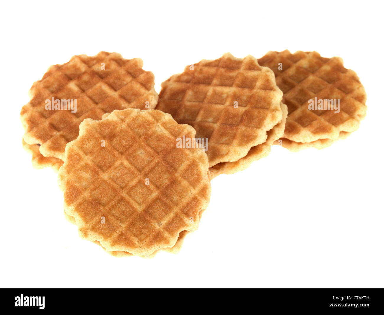 Délicieux petit-déjeuner de style européen frais Gaufre Chocolat Snacks Sandwich sur un fond blanc, avec un chemin, et pas de personnes Banque D'Images