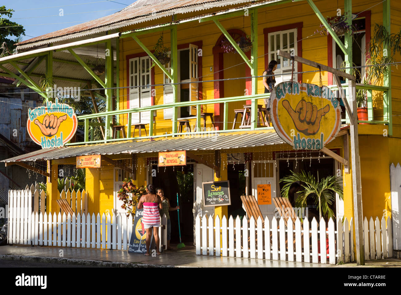 Gran Kahuna Hostel dans Bocas Town sur l'Île de Colon, Bocas del Toro, PANAMA. Banque D'Images
