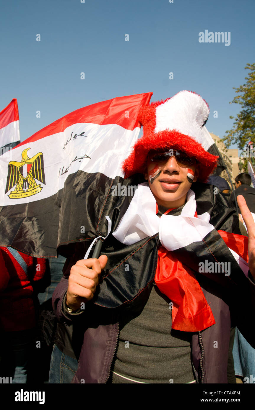 Premier anniversaire de la révolution égyptienne, 25 Janvier 2012 Banque D'Images