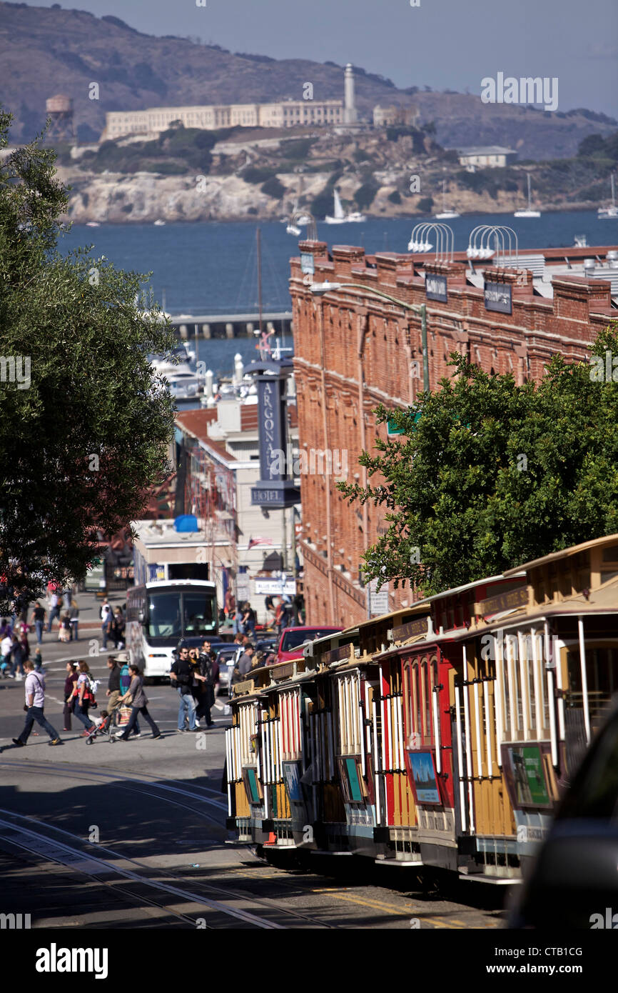 Cable Car à San Francisco, San Francisco, California, USA Banque D'Images