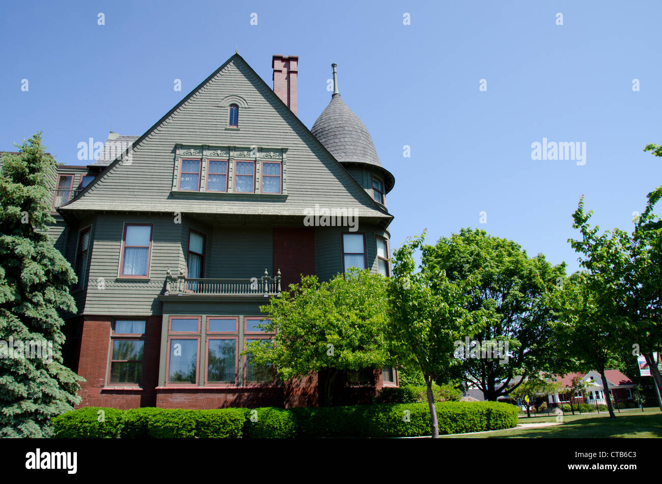 Le Wisconsin, Manitowoc. RAHR West Art Musée installé dans l'historique manoir victorien de style Queen Anne construite en 1891. Banque D'Images