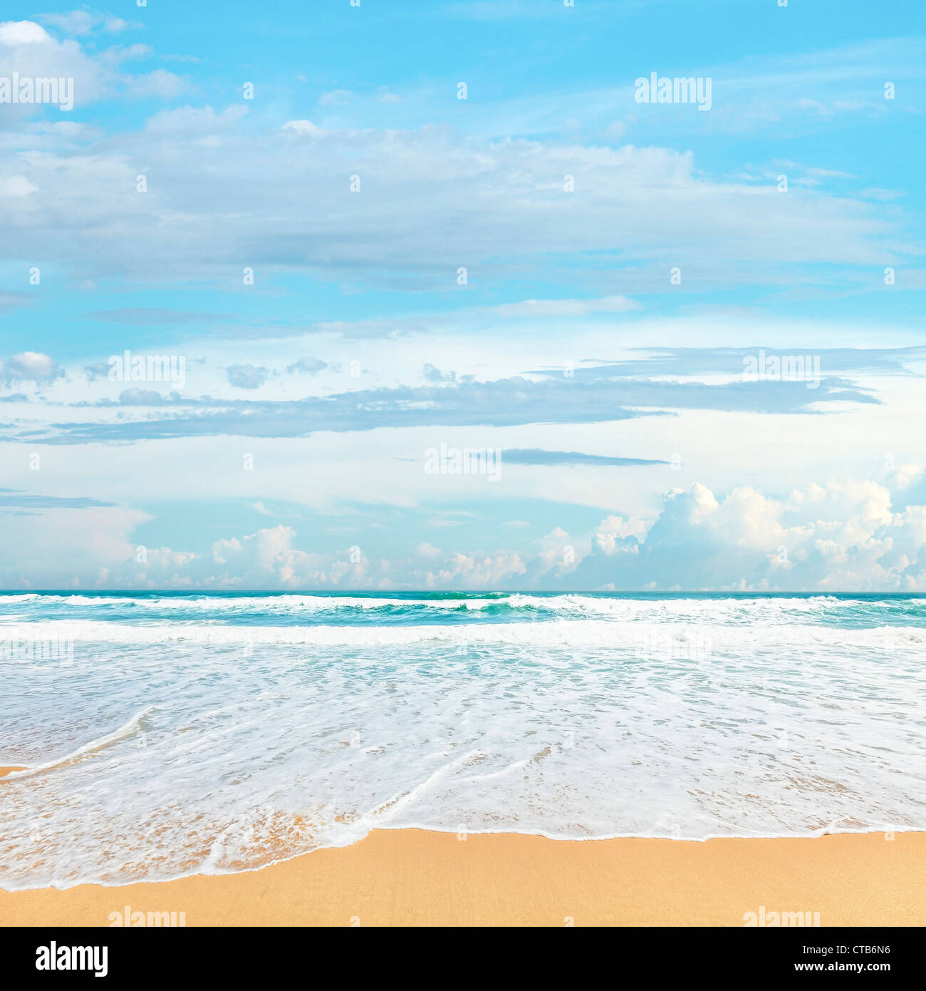 Plage le matin. La composition carrée. Banque D'Images Plage le matin. La composition carrée. Banque D'Images