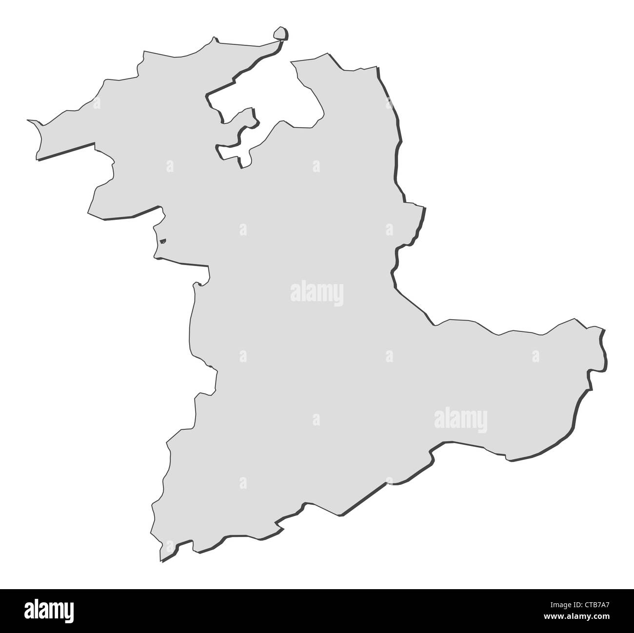 Carte de Berne, un canton de Suisse. Banque D'Images