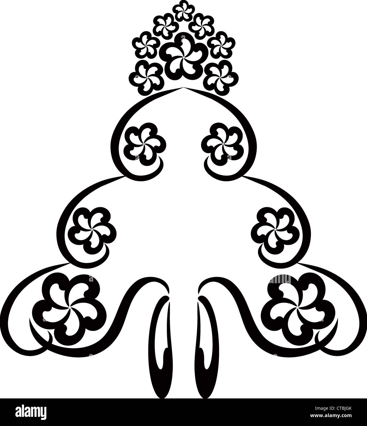 Floral Design symbole pour votre conception de tatouage Banque D'Images