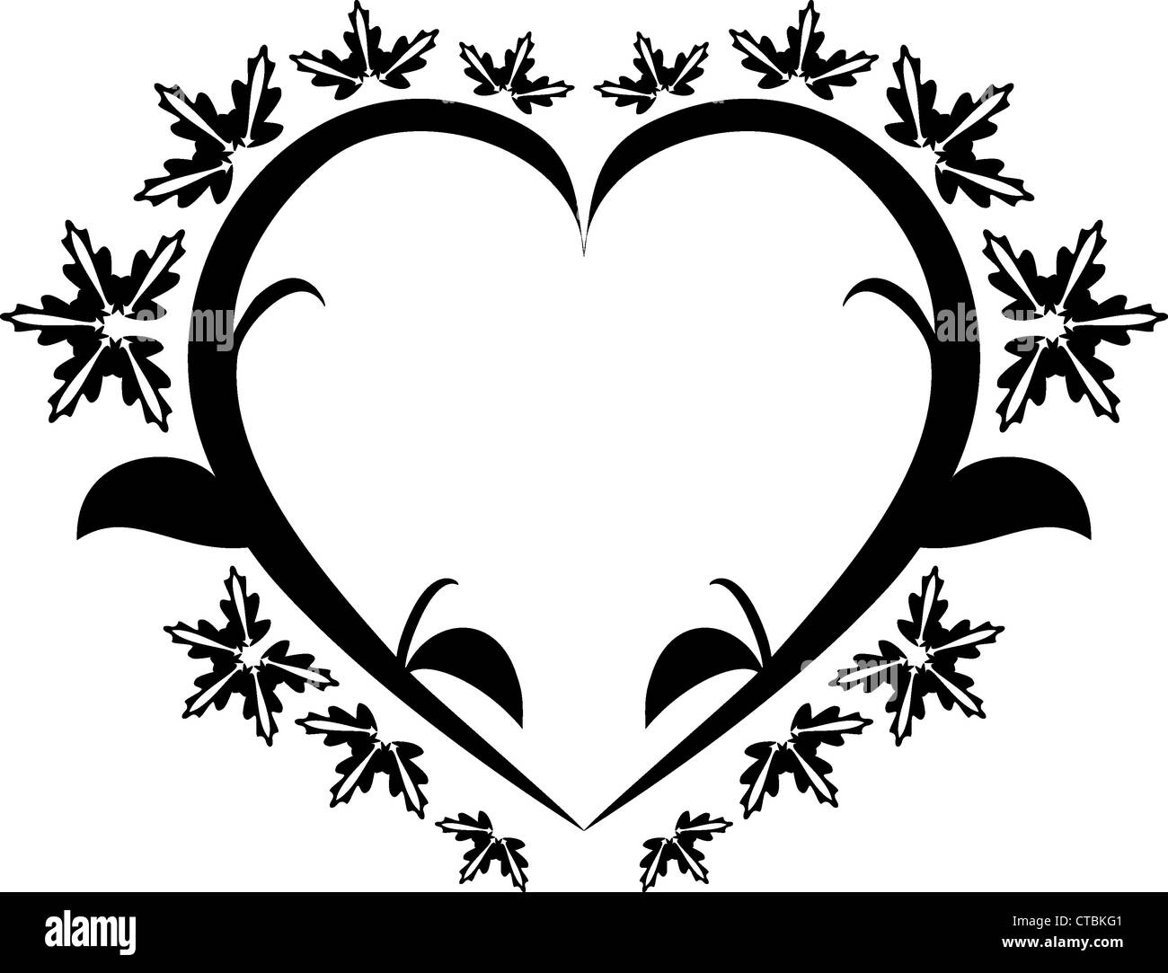 Coeur tattoo floral Banque D'Images
