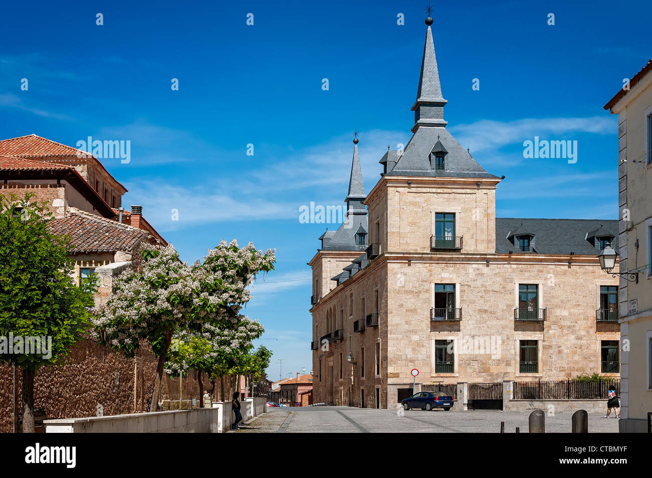 Parador National dans la place principale de la ville de Lerma, province de Burgos, Castille et Leon, Espagne, Europe Banque D'Images