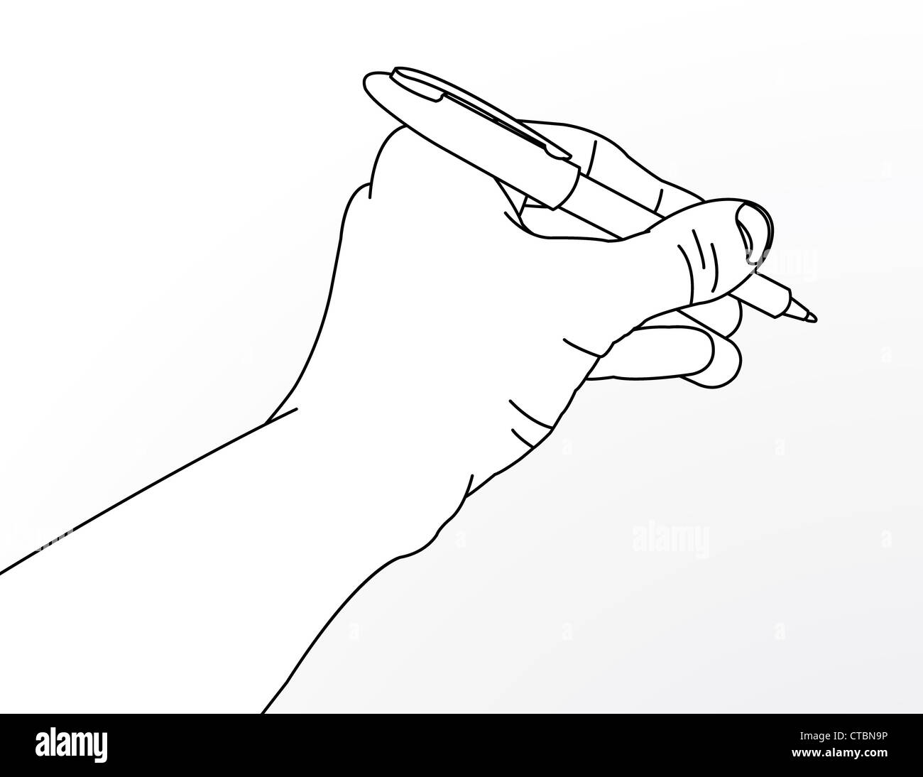 Le dessin des lignes de la main avec un stylo Photo Stock - Alamy