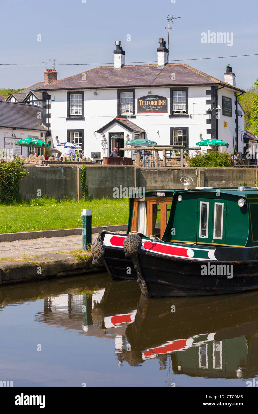 Holiday Inn Telford, Trevor, marina Canal Llangollen, Wales Banque D'Images