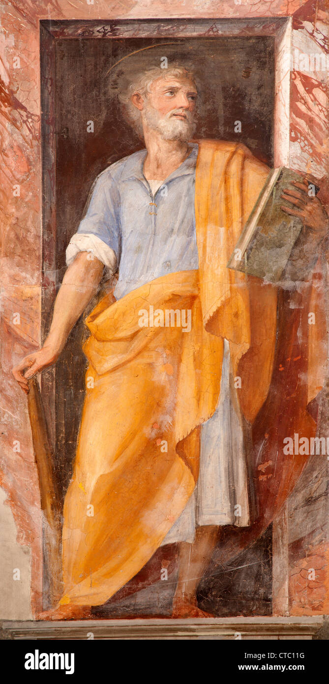 ROME - Le 21 mars : Peinture de Saint Jude Thaddée l'apôtre de la basilique Santa Prassede meurt le 21 mars 2012 à Rome. Banque D'Images
