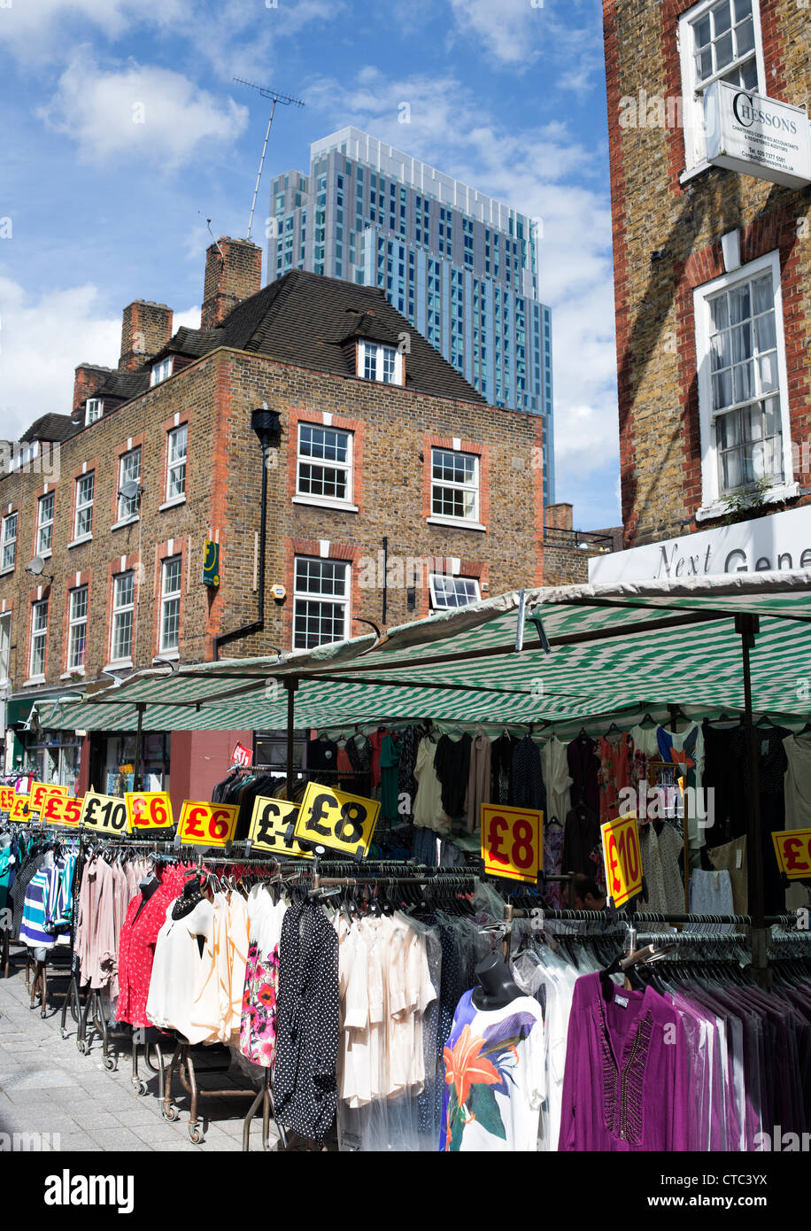 Marché Petticoat Lane. Middlesex Street, East London, England Banque D'Images