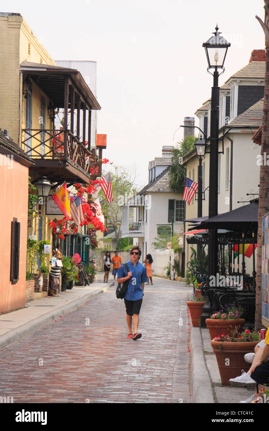 Le centre-ville historique, Saint Augustine, Floride, USA Banque D'Images