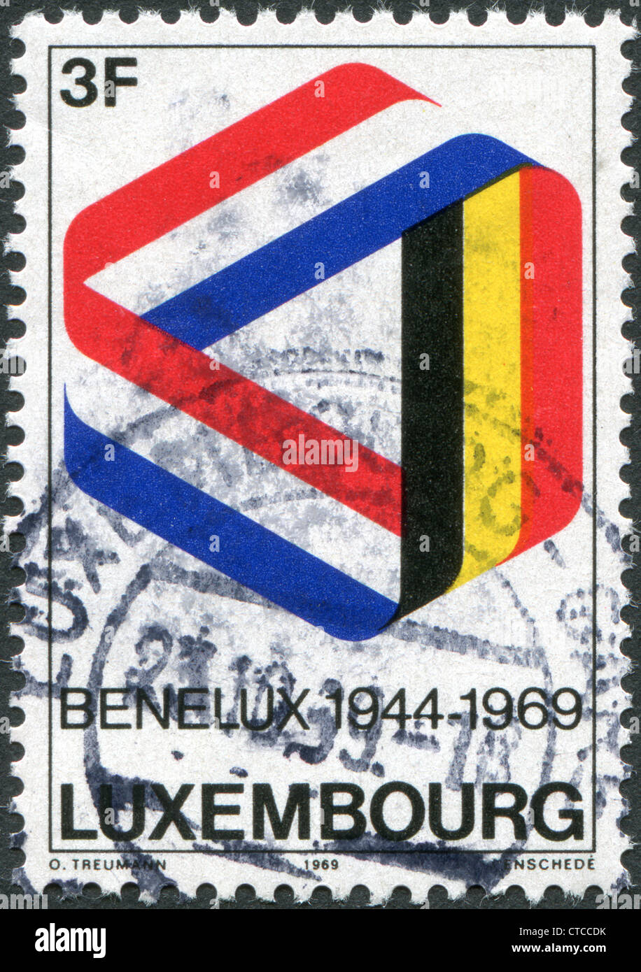 Dédié à la 25e anniversaire de la signature du Bureau Benelux, spectacles de Mobius en couleurs du Benelux, vers 1969 Banque D'Images