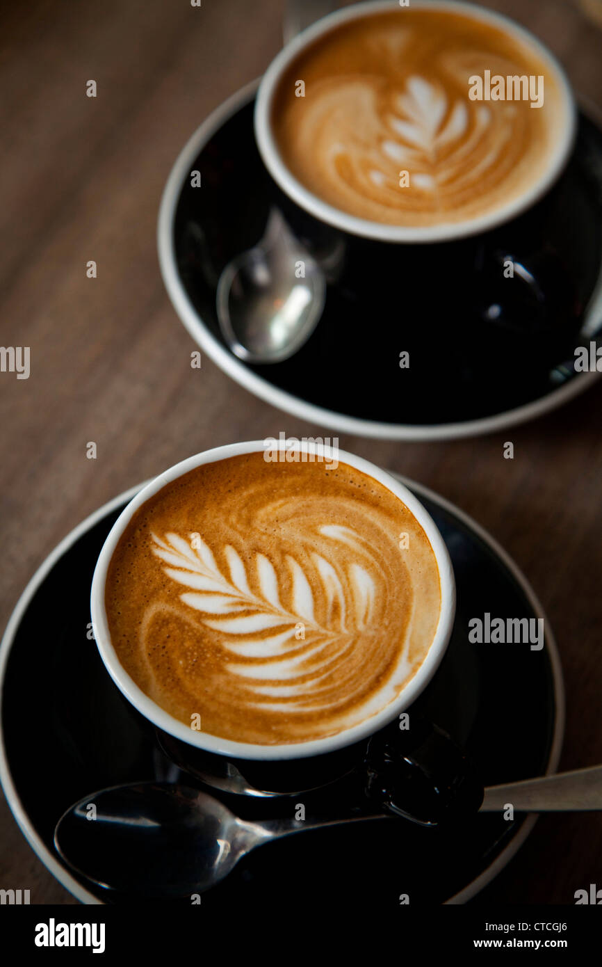Latte, Café de La Havane, Wellington, Île du Nord, Nouvelle-Zélande Banque D'Images