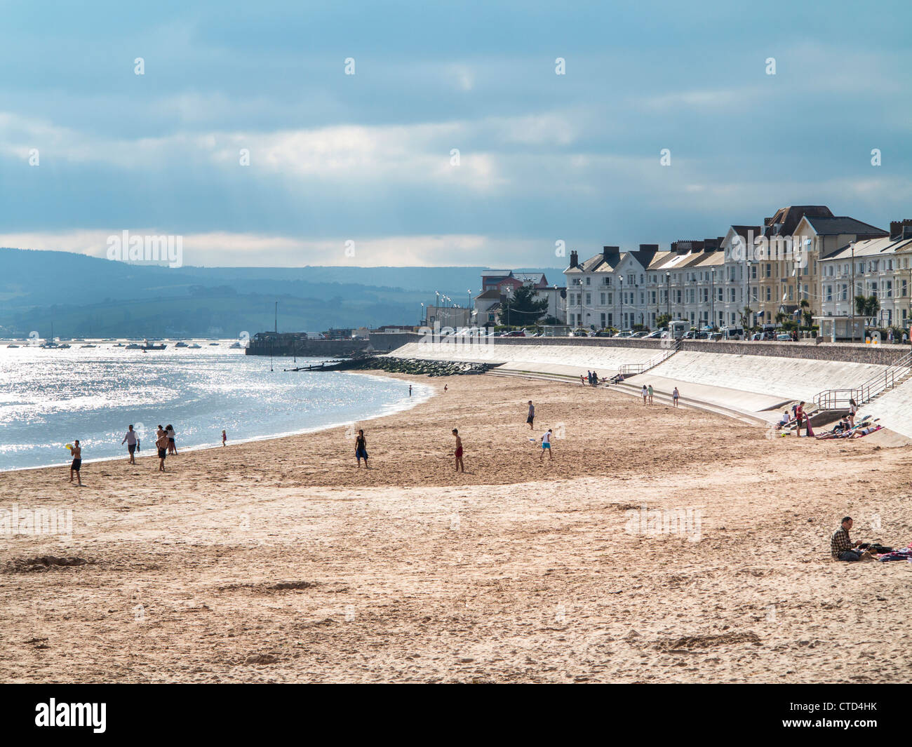 L'été sur le front de mer d'Exmouth, Devon, Angleterre. Banque D'Images
