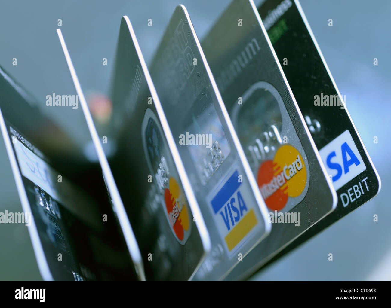 Sélection de cartes de crédit et de débit Banque D'Images