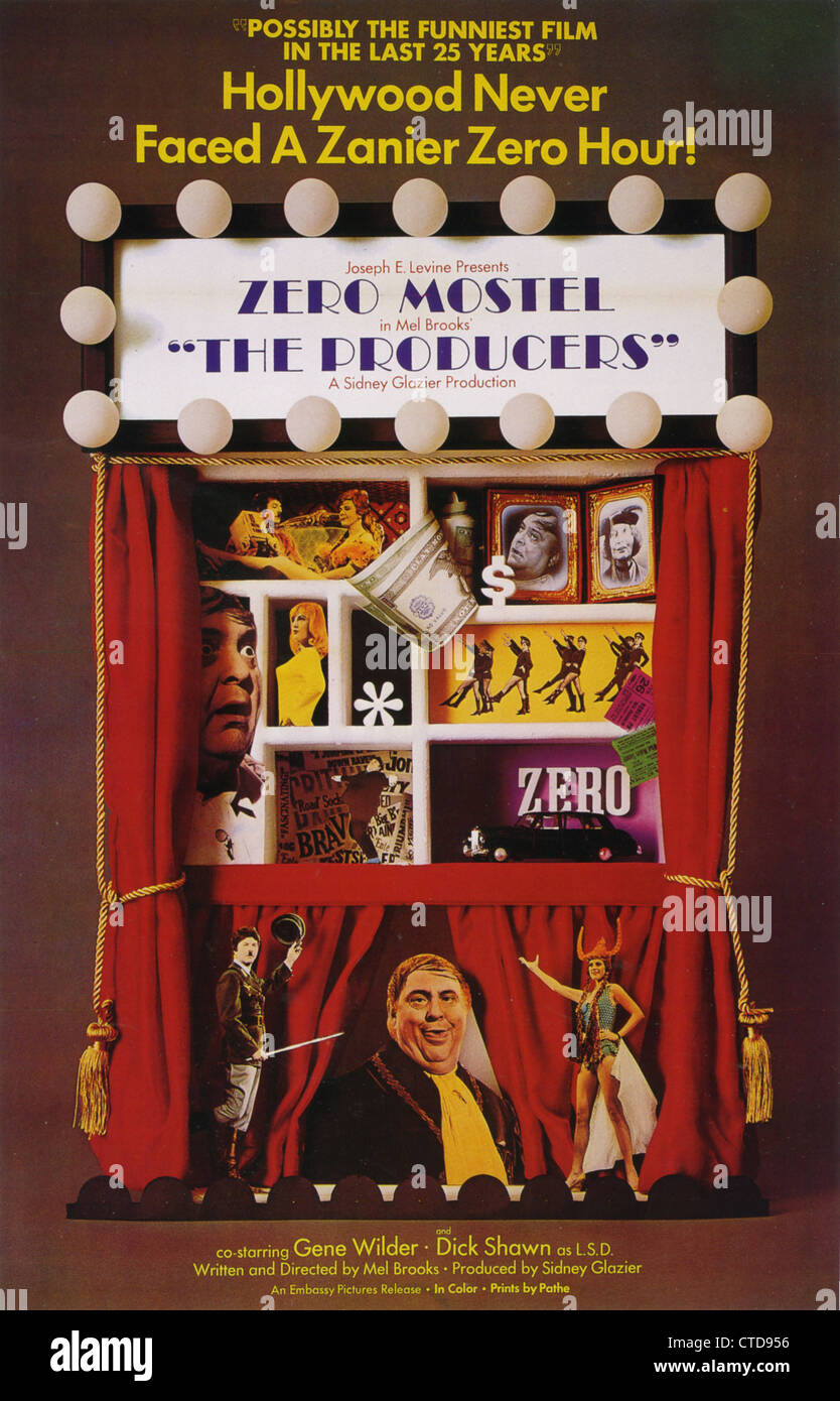 Les producteurs de l'affiche pour 1968 film avec Zero Mostel Ambassade Banque D'Images