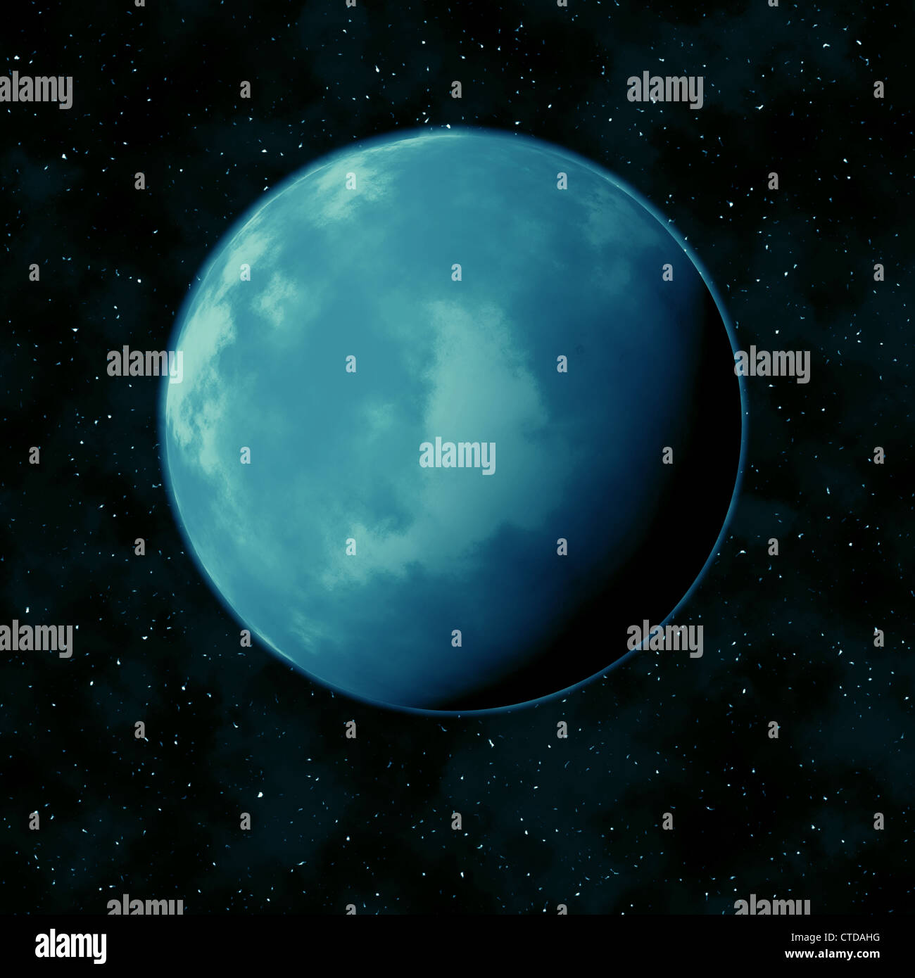 Planète bleue dans le ciel étoiles Banque D'Images