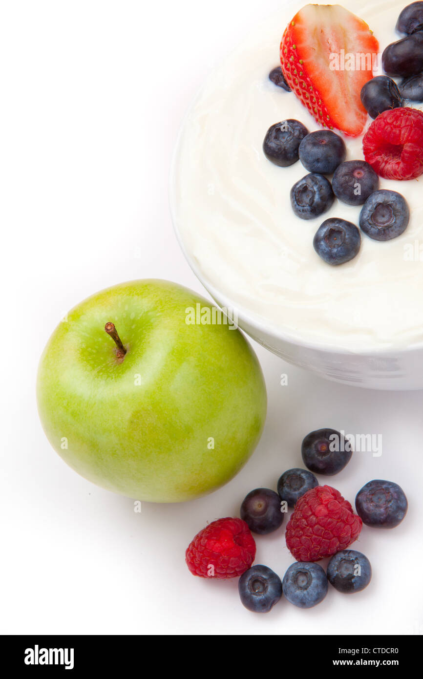 Crème de fruits et Apple Banque D'Images