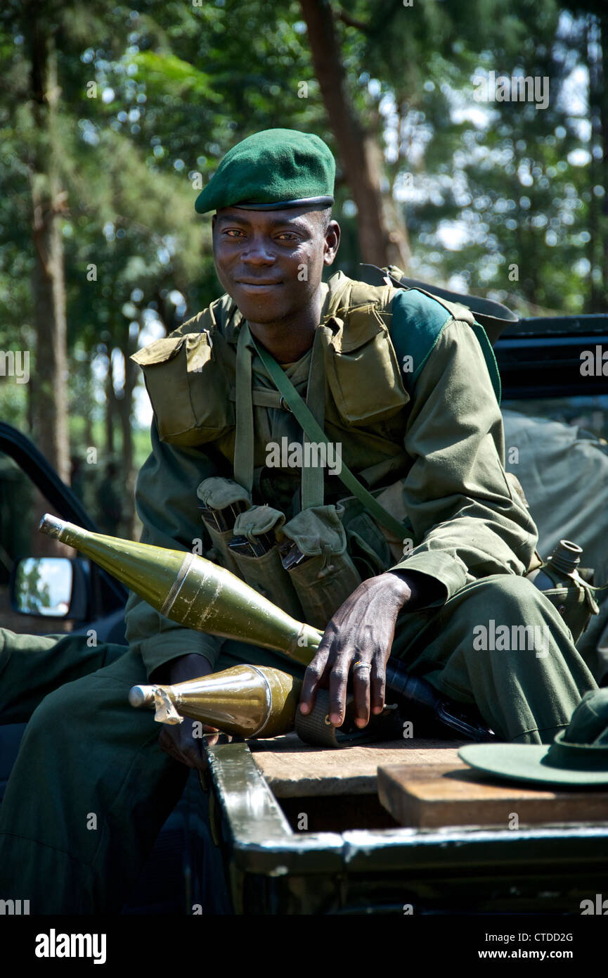 Un soldat congolais, FARDC, Mushake, République démocratique du Congo Banque D'Images